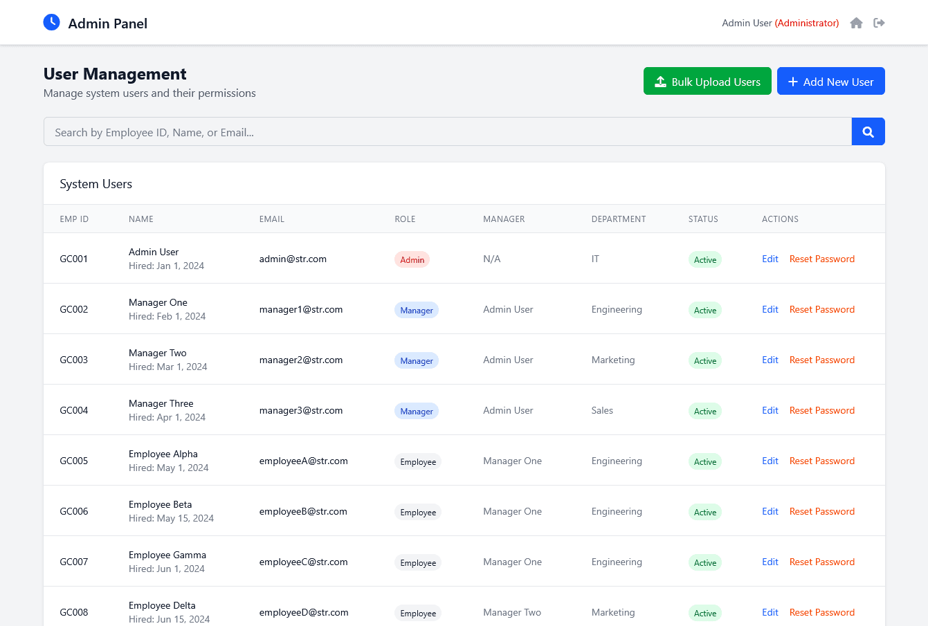 User Management: Easily add, edit, and manage user accounts with our straightforward user management interface. Assign roles to permissions, and maintain a clear and organized record of all users in your organization, ensuring everyone has the right level of access.