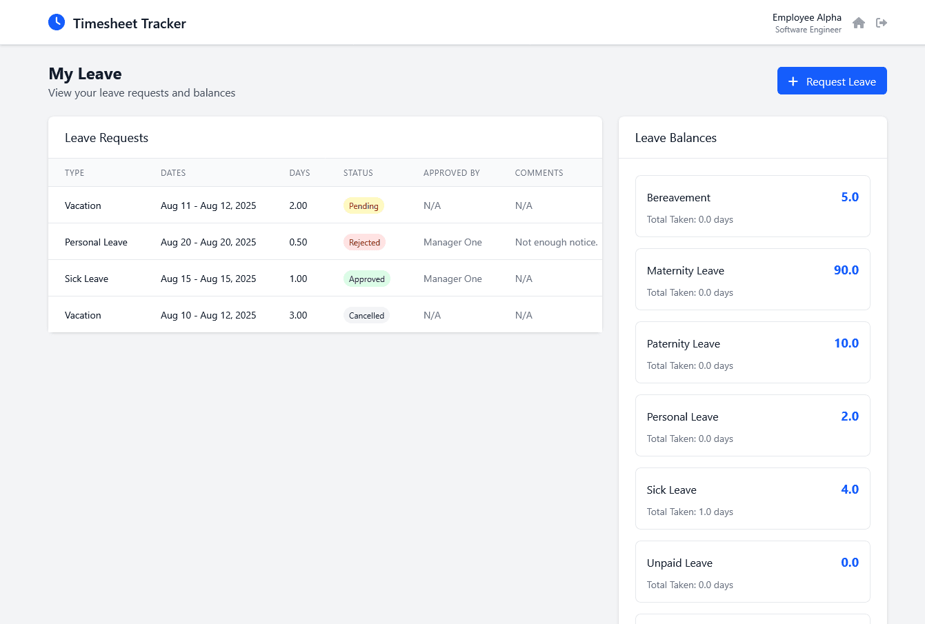 Leave Status: Stay on top of your leave balances and requests with the "My Leave" feature. View your leave history, check the status of your requests, and plan your time off with ease.