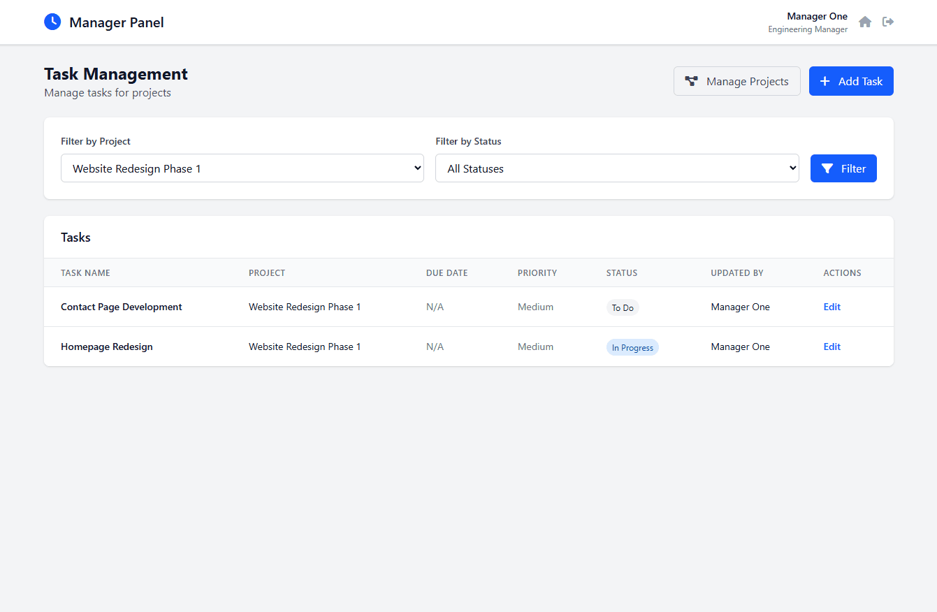 Task Management- Break your team projects into manageable tasks